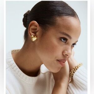 Roxanne Assoulin The Puffy Heart Gold Stud Earrings